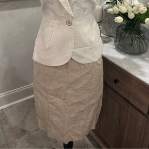 Banana Republic Neutral Beige Linen Pencil Skirt